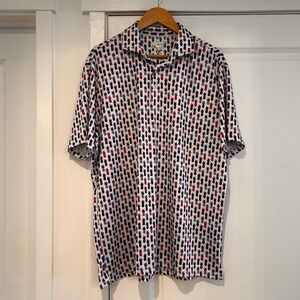 TailorByrd Mens Pineapple Performance Golf Polo Shirt XL Colorful Allover Print